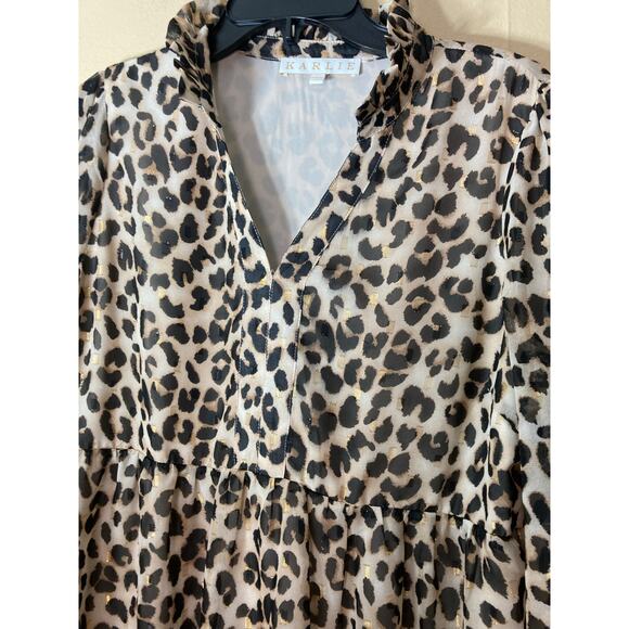 Karlie Dress Animal Print‎ elastic waist Mini Size Large - Picture 6 of 11